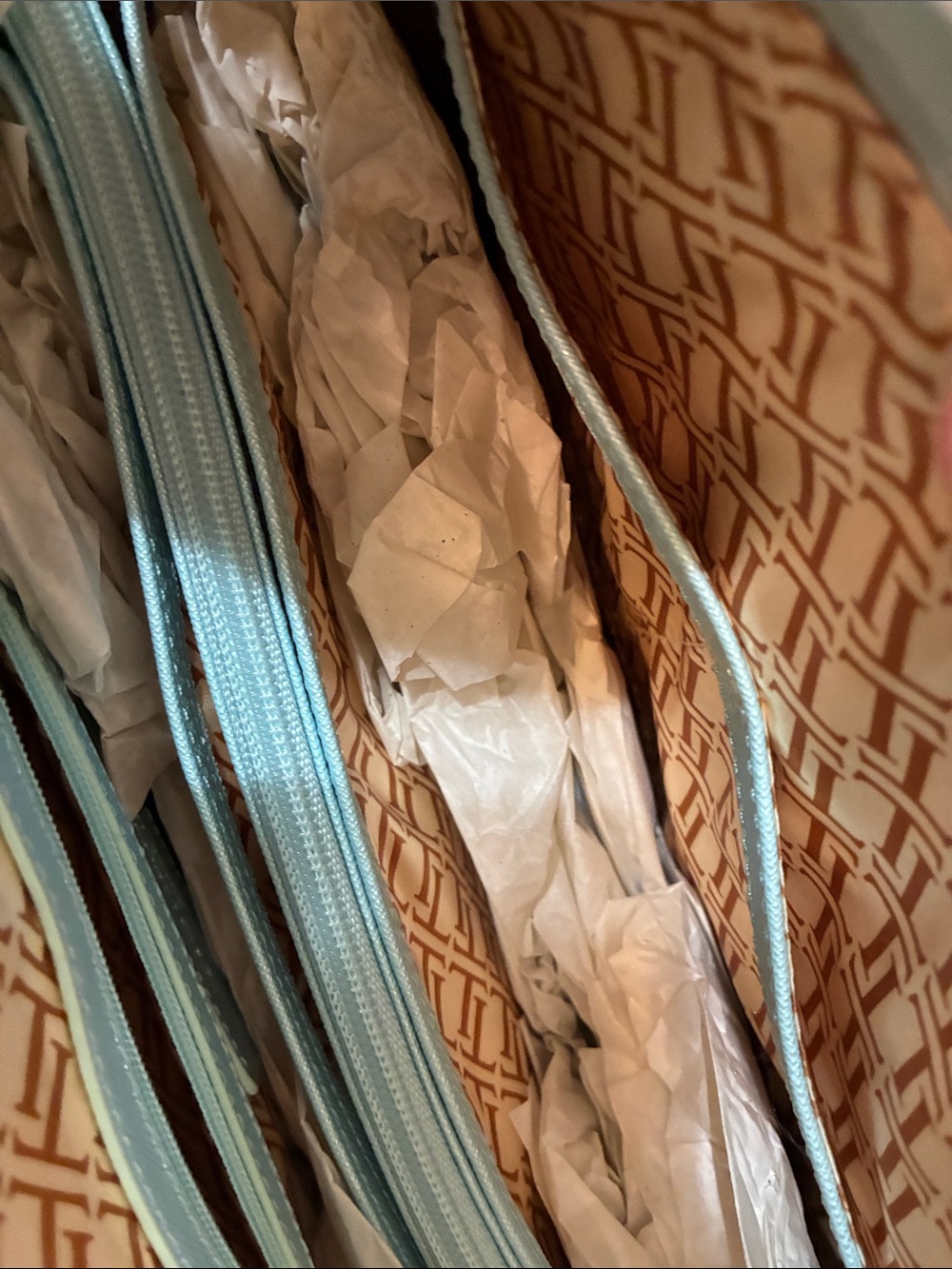 Tignanello🥳HP🥳Powder Blue Leather Purse - Picture 2 of 16